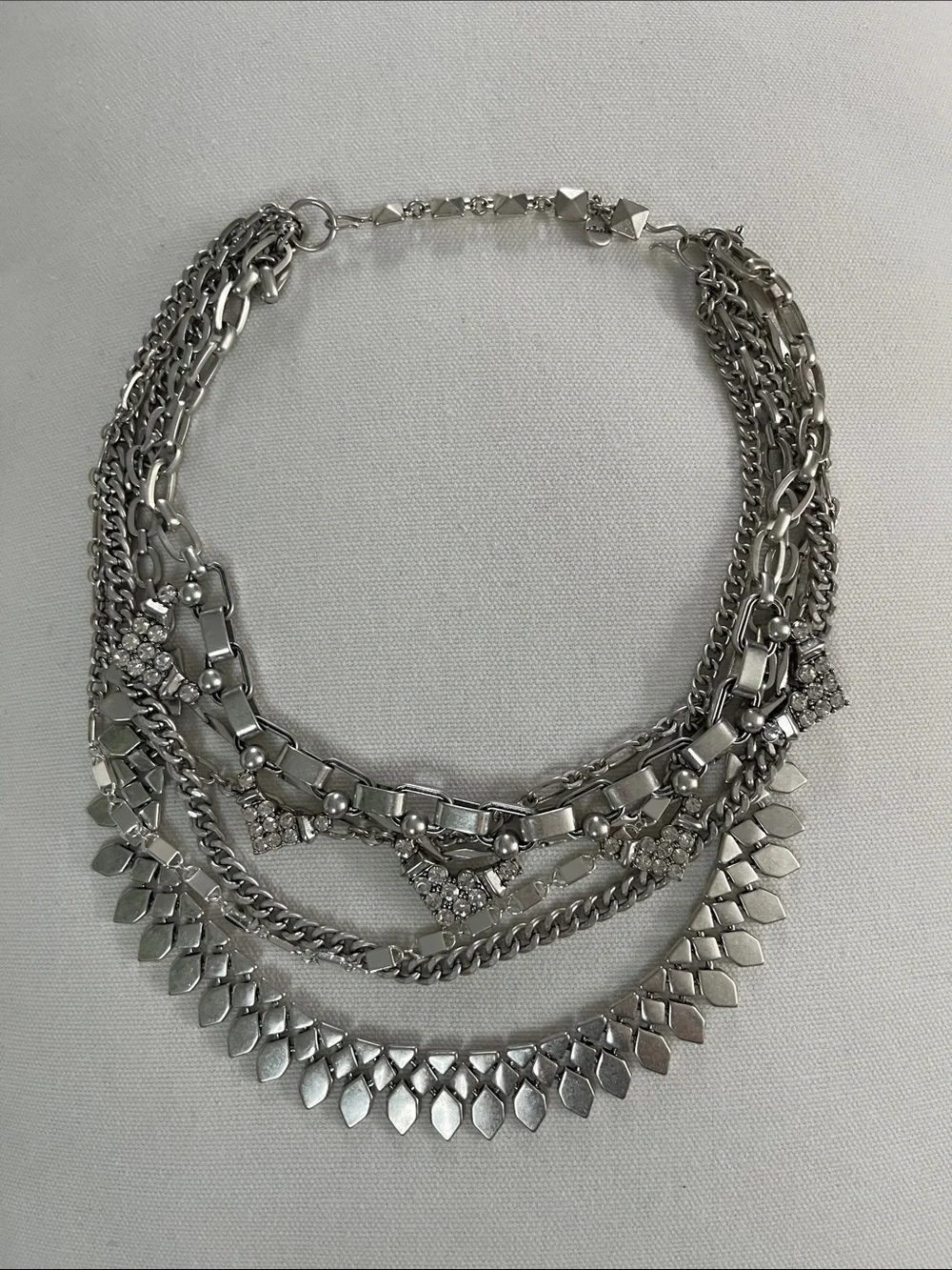 Stella & Dot Silver Multi-Layer Statement Necklace - Picture 2 of 3